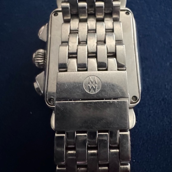 Michelle Silver Square Face Watch. Gently Used. Will fit a wrist size 7 /7.5. - Picture 5 of 9